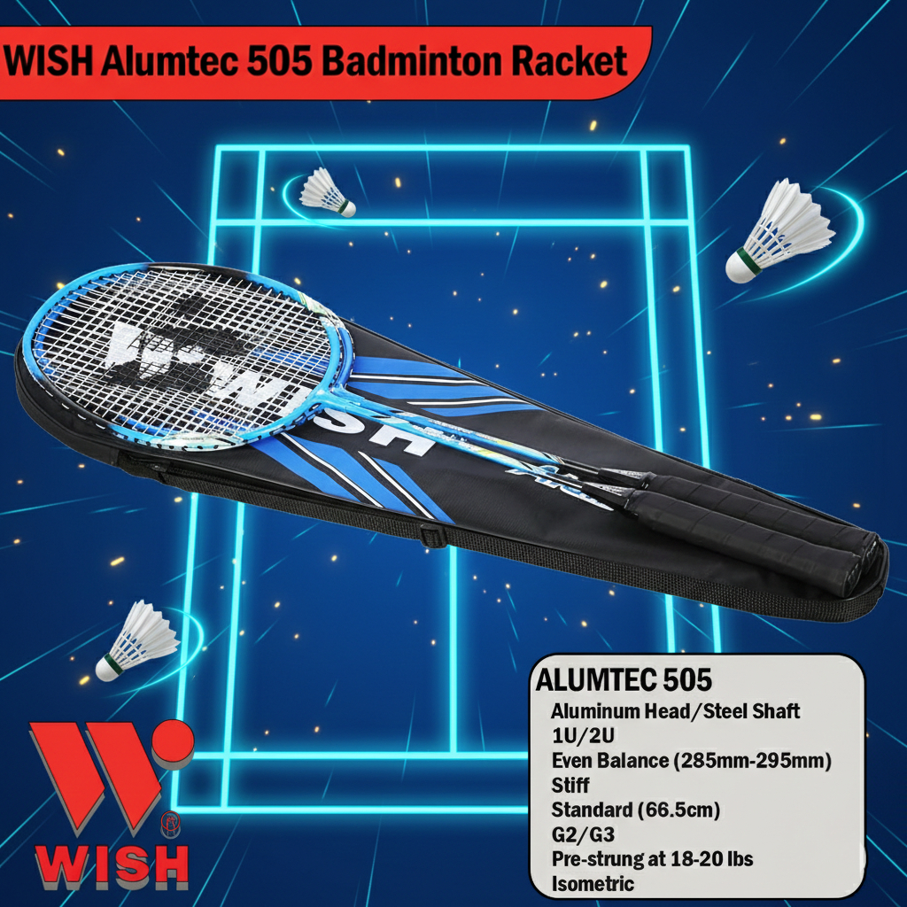 WISH ALUMTEC 505 BADMINTON RACKET thumbnail 3
