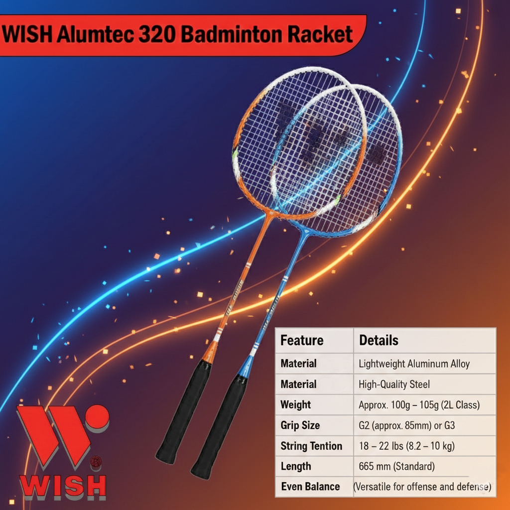 WISH ALUMTEC 320 BADMINTON RACKET thumbnail 4